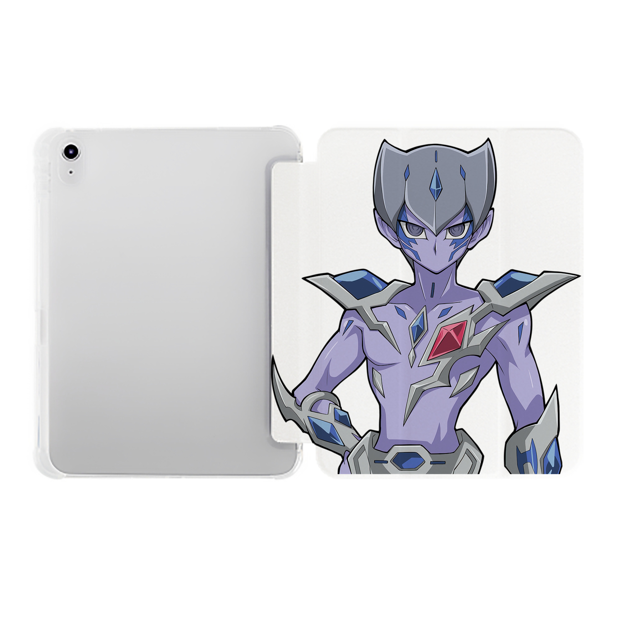 （画像用） 遊☆戯☆王 Yu-Gi-Oh! IPad ケース ペン収納付き 三つ折りスタンド PUレザー×シリコン 対応機種9.5/10.5/10.9インチ